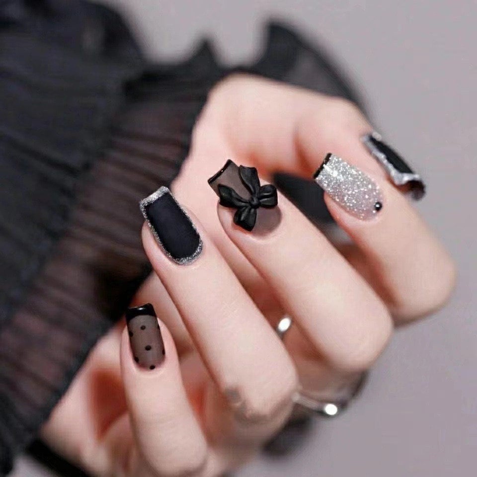 Coffin Nails in Bold Black Style