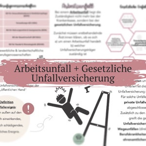 Arbeitsunfall + Gesetzliche Unfallversicherung Lernzettel pdf 4 Seiten