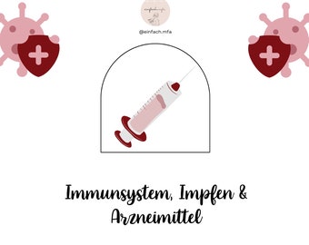 Immunsystem, Impfen & Arzneimittel Lernzettel pdf A5 12 Seiten