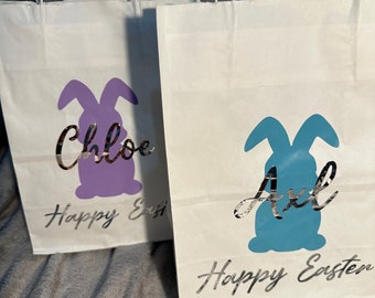 PERSONALISED EASTER GIFT Bag, Easter gift bag, Easter party favours, Easter Egg Hunt bag, First Easter