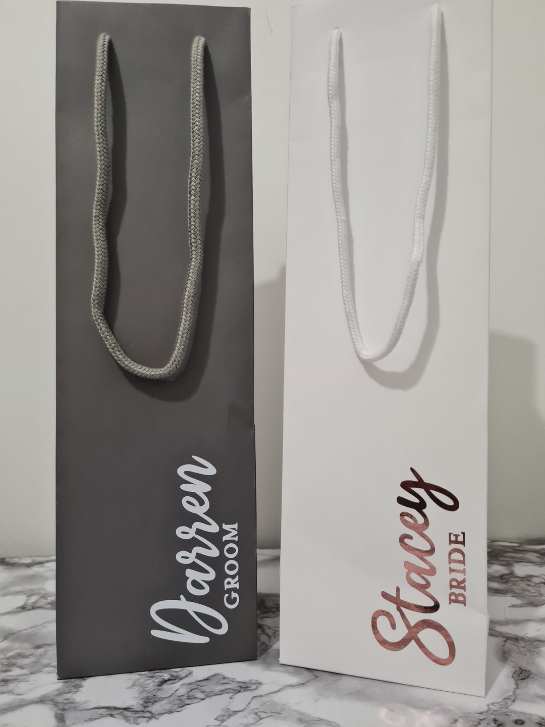 PERSONALISED WEDDING WINE Gift Bag, Luxury Wine Gift Bag, Groom Wine Gift Bag, Bridesmaid Wine