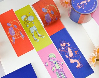 Cinta washi ancha cinta decorativa ancha cinta washi colorida regalo de papelería coreana