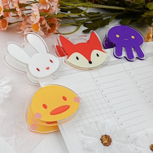 Cute animal binder clip kawaii journal planner clips