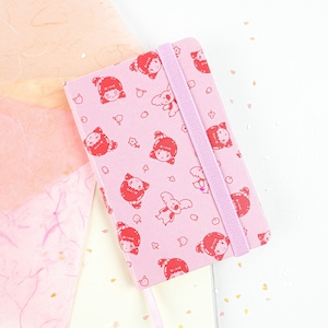 Pink journal notebook cute sketchbook A6 notebook leatherette journal kawaii pocket notebook small sketchbook blank sheets