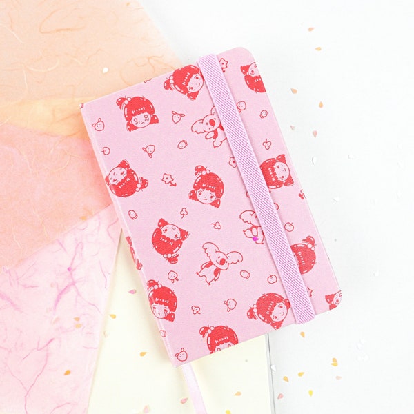 Pink journal notebook cute sketchbook A6 notebook leatherette journal kawaii pocket notebook small sketchbook blank sheets