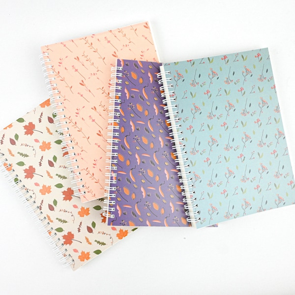 lined notebook flowers A5 lined paper spiral notebook floral diary notebook aesthetic diary