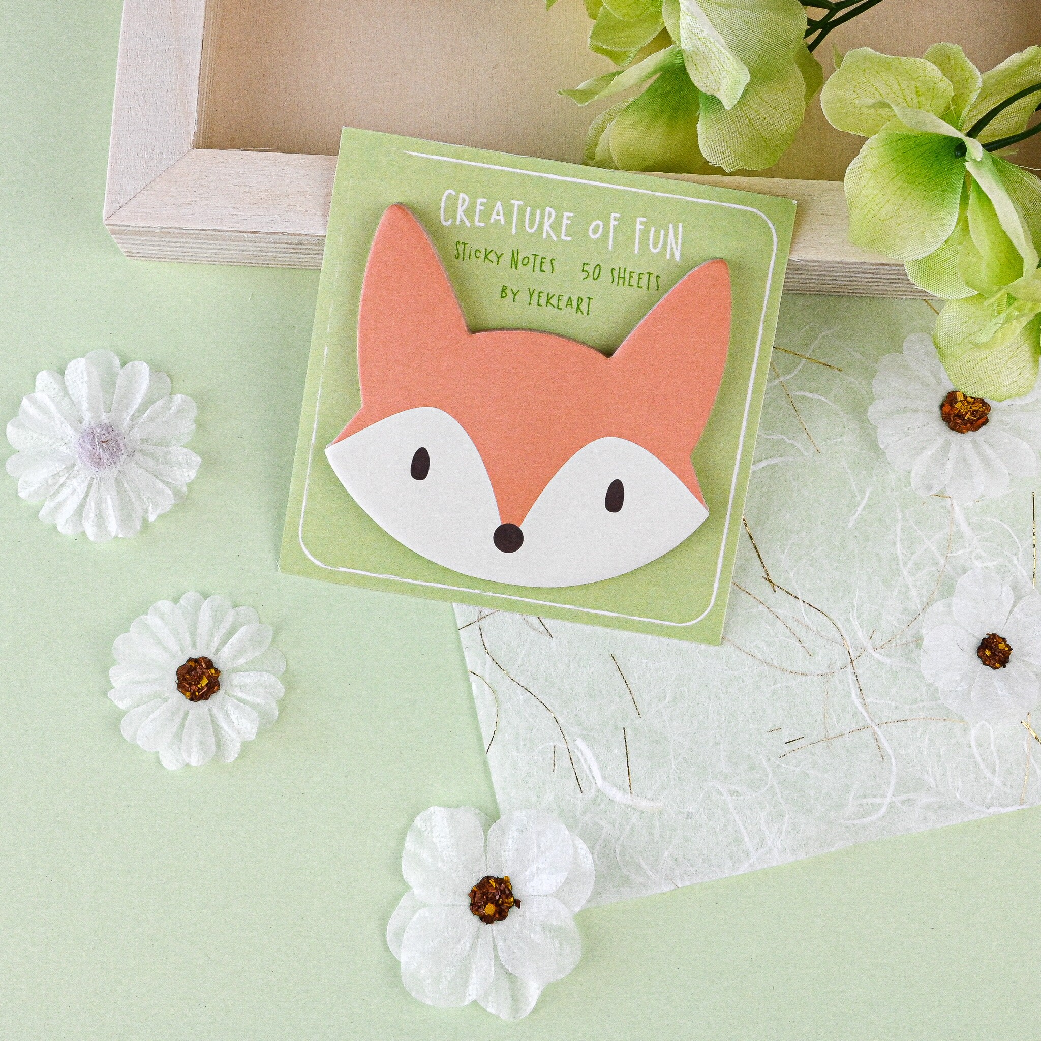 Kawaii Sticky Notes Pad Cute Pastel Sticky Notepad Bundle Duck Fox Memo ...
