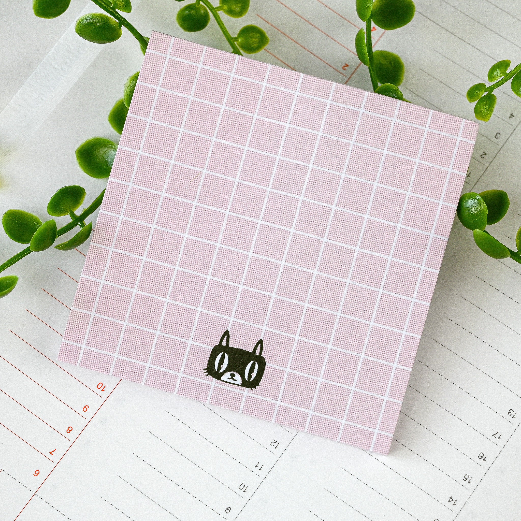 Black Cat Notepad Simple Memo Pad Kawaii Cat Gift Under 5 Pink - Etsy