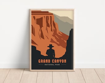 Grand Canyon Printable Travel Poster, Minimalist Design, National Park Print, Arizona Wall Art, Digital Download, Travel Print, Gift Idea