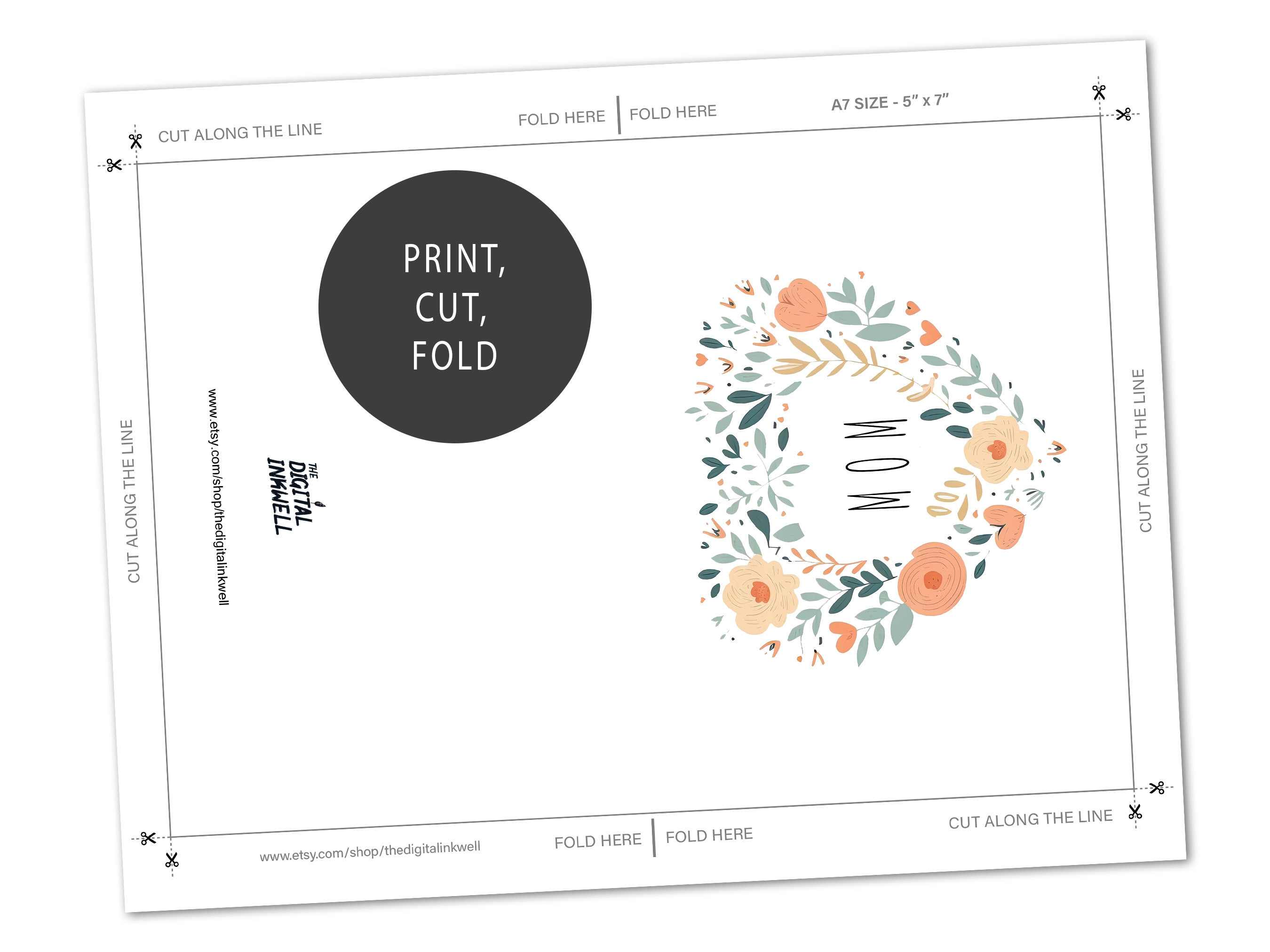Printable Mothers Day Card, Instant Download, Printable Heart Card ...