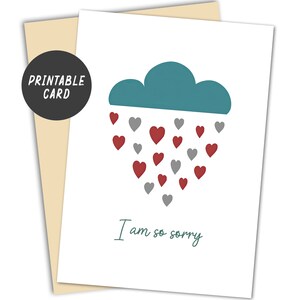 Carte de condoléances imprimable - Carte de sympathie, Design minimaliste, Téléchargement numérique, Je suis tellement désolé