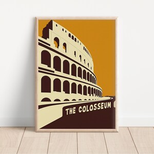 Rome Printable Travel Poster, Colosseum Print, Minimalist Design, Wall Art, Digital Download, Travel Print, Italy Poster, Gift Idea