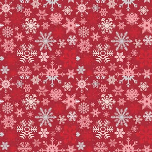 Mistelzweig und Stechpalme-Schneeflocken Scheune Rot | Weihnachtsstoff | von Bettler Bettler für Riley Blake | Weihnachtsstoff