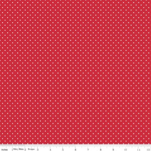 Riley Blake Swiss Dots Red | White Pin Dots | Riley Blake | Christmas Fabric