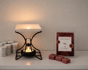 Wax Melt Starter Set – Ceramic & Metal Oil Burner + Tealights + Soywax Melts
