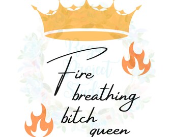 Fire Breathing Queen SVG PNG JPG - Throne of Glass (Instant Download)