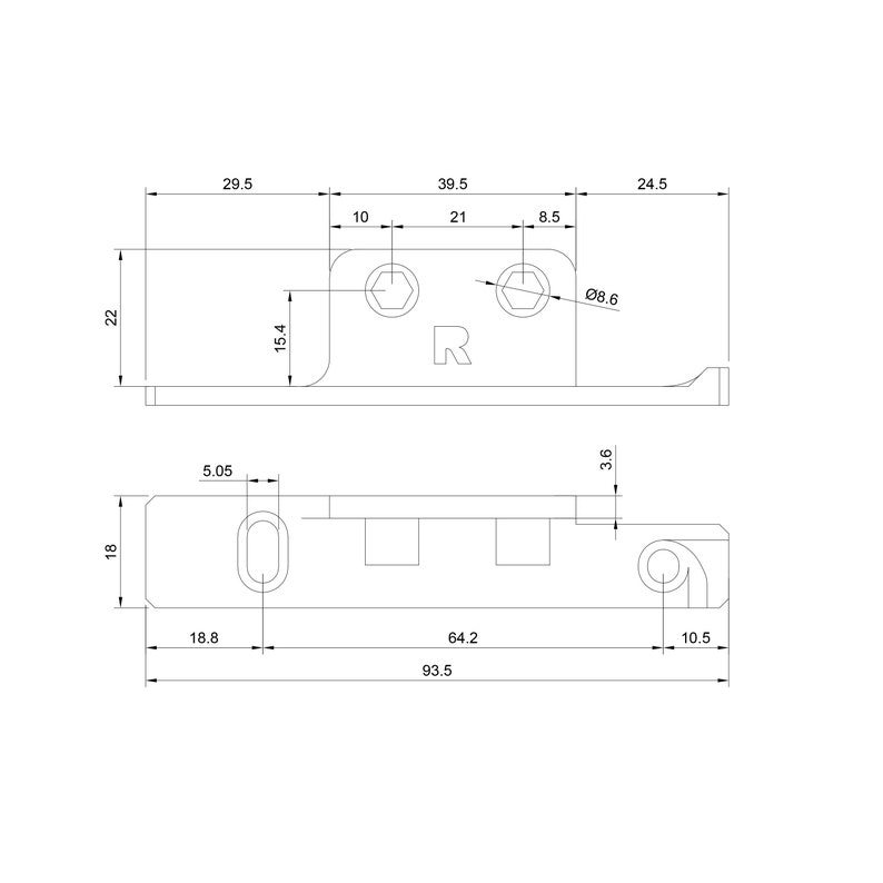 Hettich Multitech Drawer Front Connector Fixing Bracket Replacement Kit 3D Printed 08855 08856
