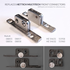 Hettich MultiTech Drawer Front Connector Fixing Bracket Replacement Kit 3D printed 08855 08856 08857 08858 image 3