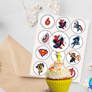 Super Heroes Cupcake Toppers | Superhero Birthday Party Decorations | Avengers Cupcake Topper | Superhero Cake Topper | Instant Download