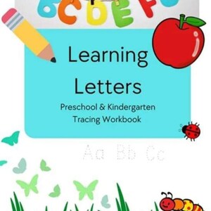 Learning Letters tracing workbook kindergarten preschool homeschool