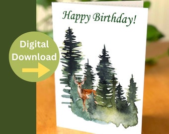 Tarjeta De Felicitación Ciervo – Stag Birthday Card, Naturaleza Y Vida Salvaje (Jo Garlick)