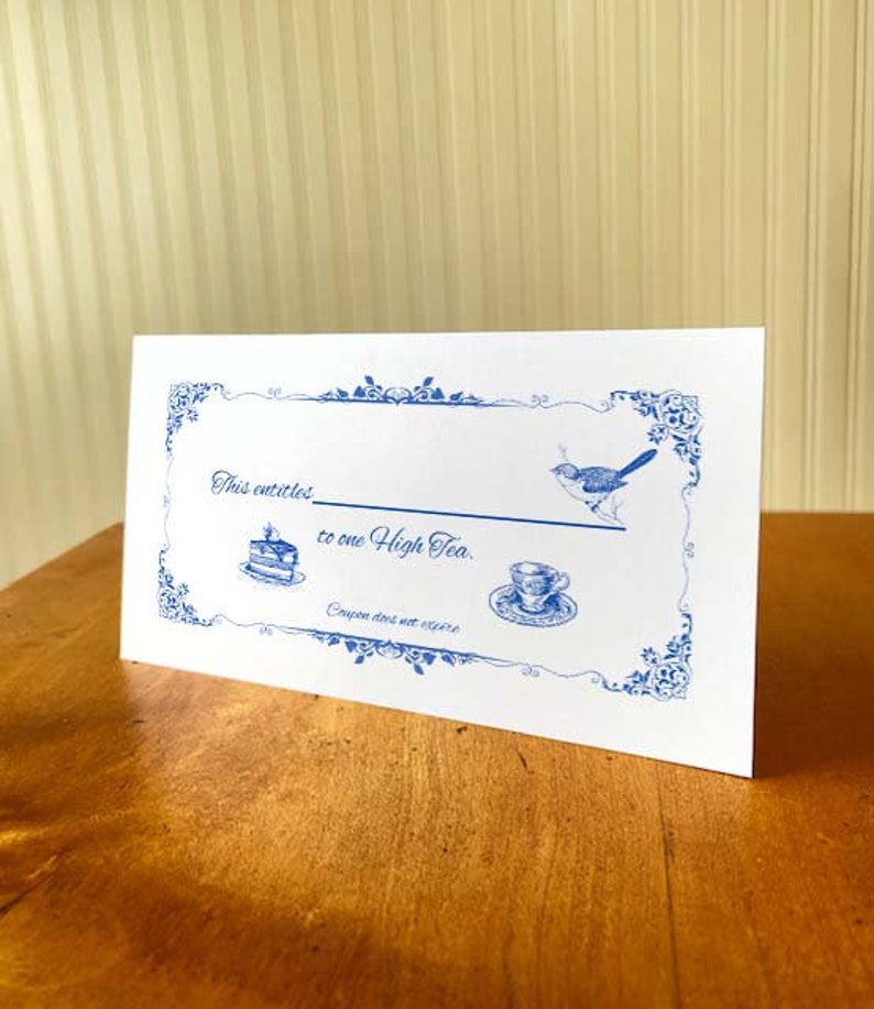 Printable High Tea Coupon -digital Download Gift Coupon -print at Home ...