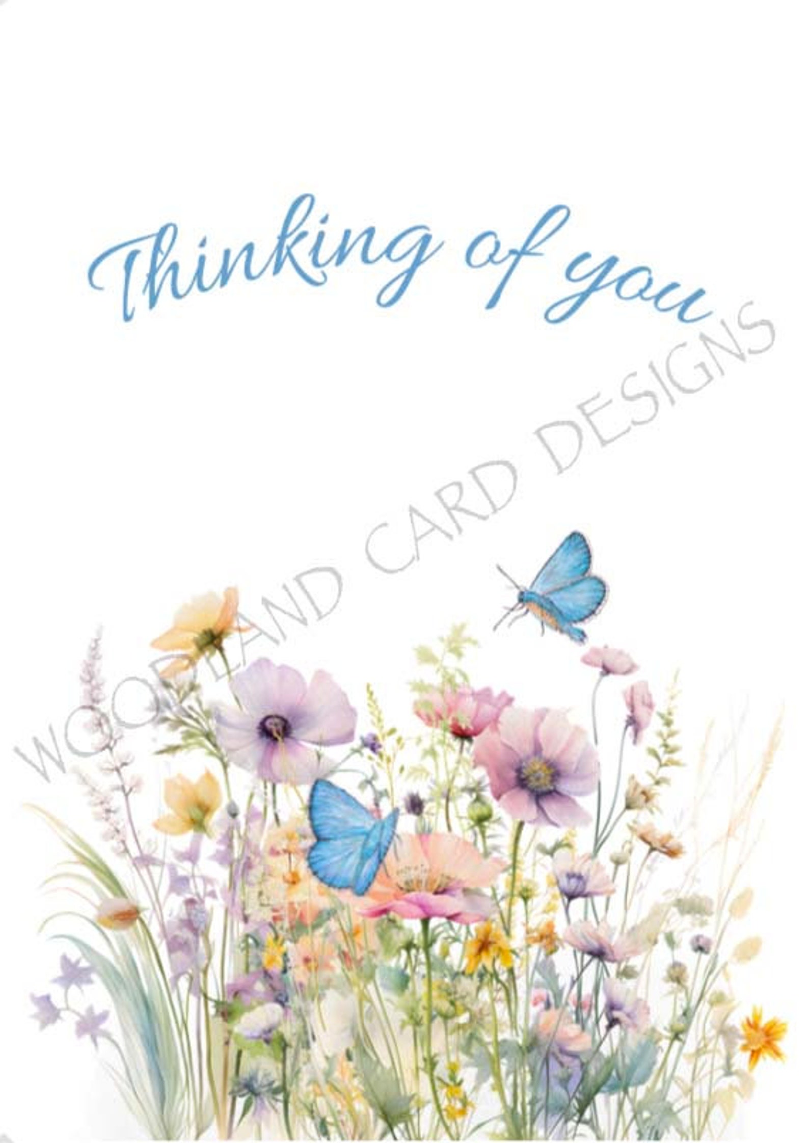 Thinking of You Digital Card - Printable Butterfly Card - Beautiful ...