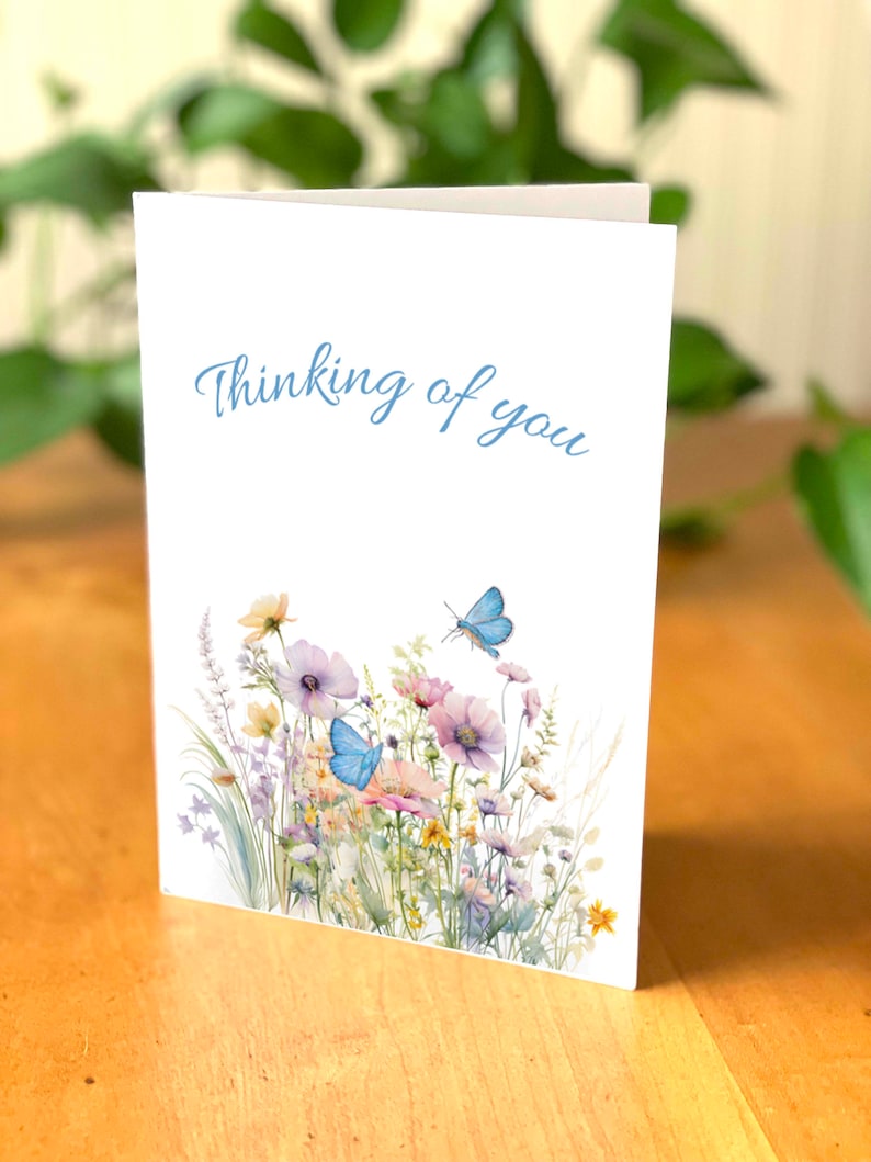 Thinking of You Digital Card - Printable Butterfly Card - Beautiful ...