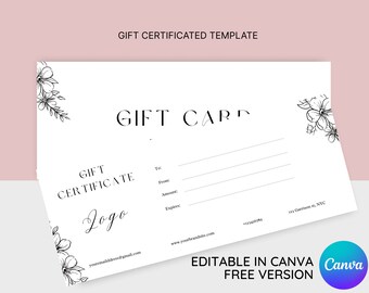 Elegant Gift Certificate Template: DIY Printable Card (Canva)