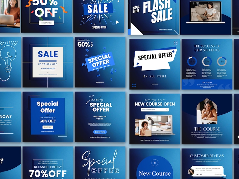Social Media Marketing Templates Pack, Instagram Stories And Posts, Advertising Kit Template, Business Marketing Bundle