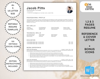 Minimalist Resume Template with Cover Letter (Word, A4 & US Letter)