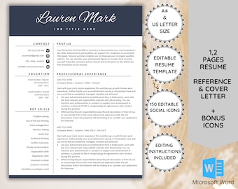 Minimalist Resume Template: CV, Cover Letter & References (For Word)