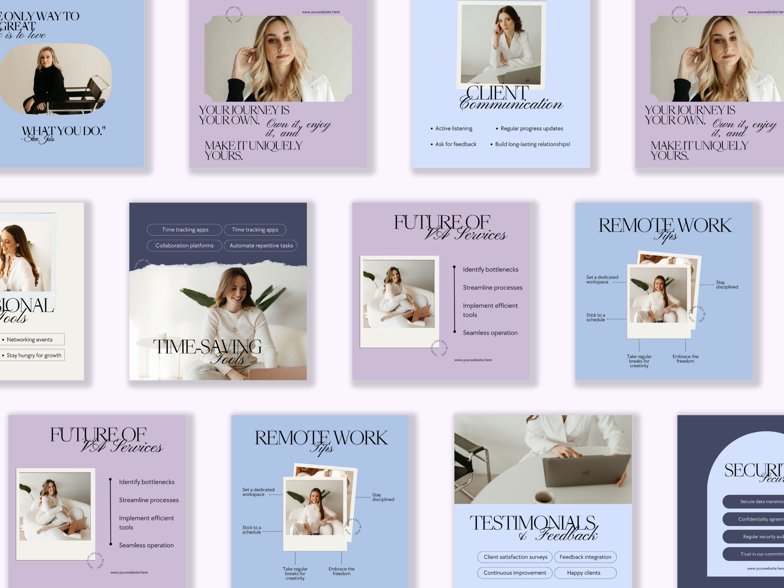 Virtual Assistant Instagram Templates Social Media Manager Personalized ...