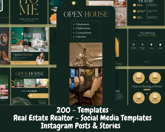 Luxury Realtor Instagram Templates 200 Canva | Real Estate Buyer Education Social Media | Home Buying Guide | Luxury Property