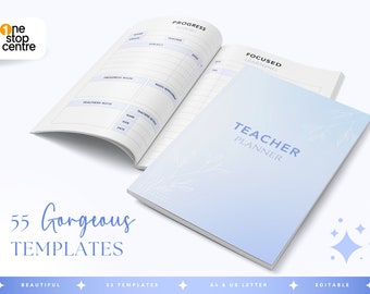 Bearbeitbare Lehrerplaner Canva Vorlagen: Anpassbarer Stundenplan (Digitaler Download)