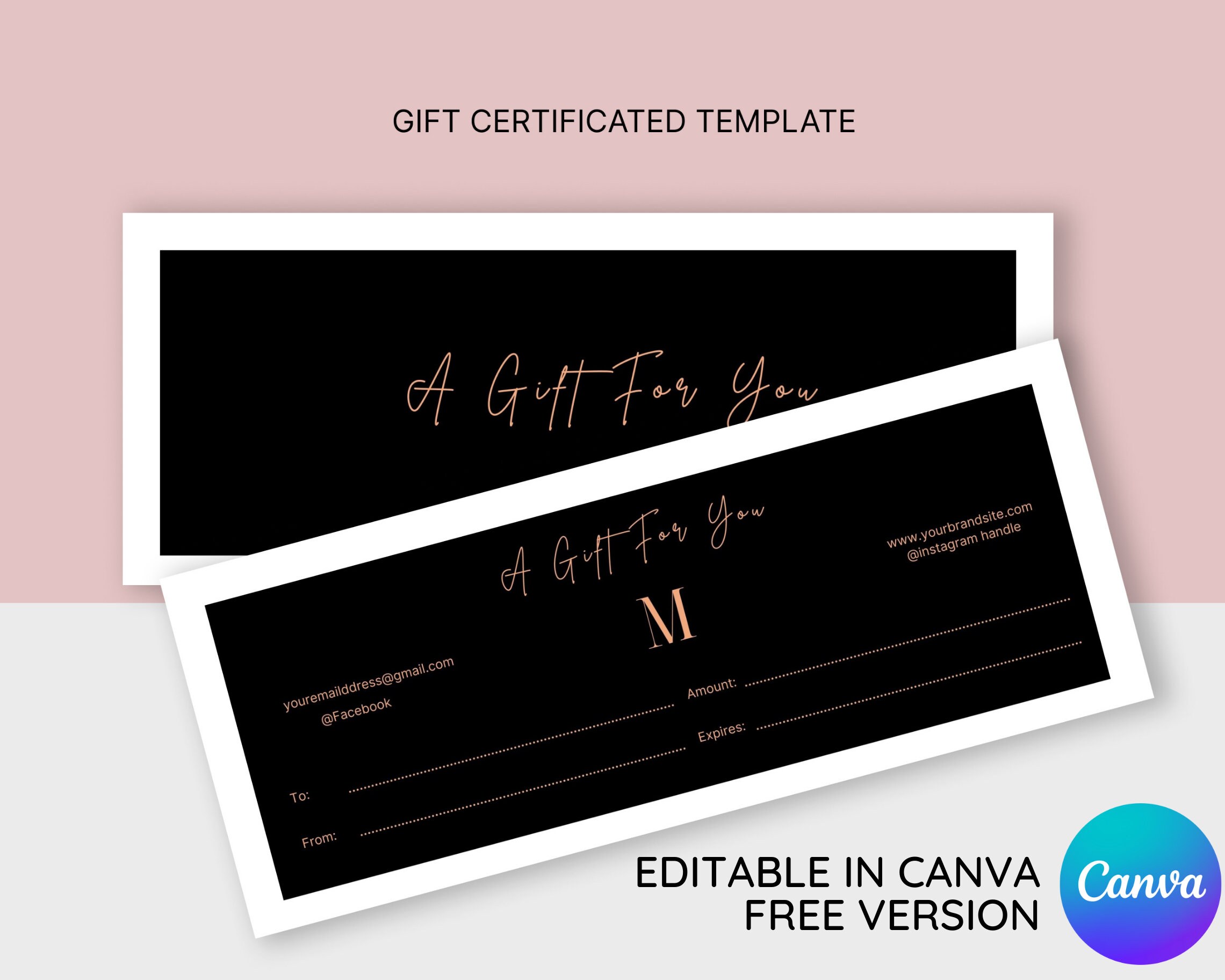 Certificate Template, Editable Gift Certificate Template, Gift for You ...