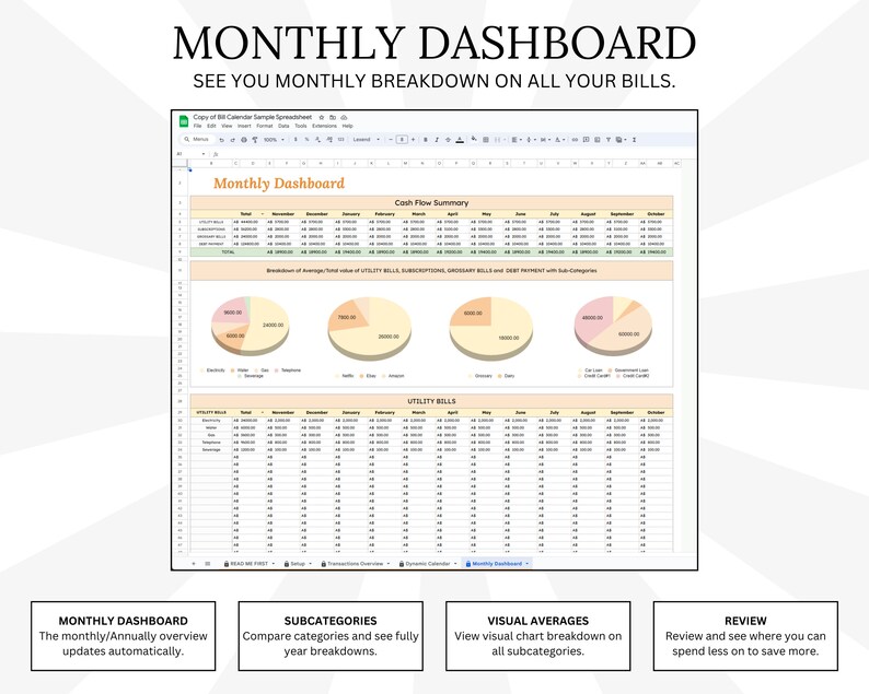 Smart Bill Calendar Planner Tracker Google Spreadsheet Template, Dynamic Bills Calendar, Monthly Bill Organizer Payment Dashboard, Financial. Effortlessly manage your bills with our user friendly bill tracker Add your bills and due dates.