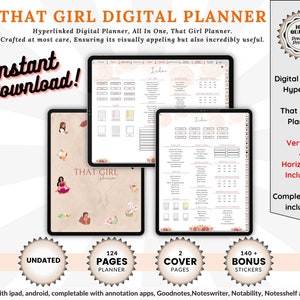 That Girl Digital Planner, Goodnotes Planner, iPad Planner, Daily Planners, Weekly Planners, Monthly, Digital Planner Template, Notability