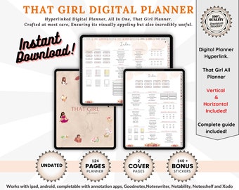 Digitale planner van That Girl: hyperlink, niet gedateerd (goodnotes, notability)