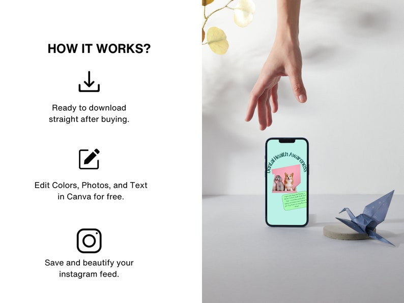 Pets Care and Accessories Instagram Business Marketing Templates, Posts and Stories for Instagram and Facebook – 200 Ready-Made Templates Fully Customizable in Canva's Free Version. using Canva's free version, Instagram post templates