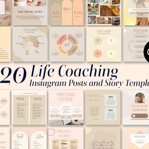 Life Coach Instagram Template, Facebook Template, Wellness Coach, Life Coaching Templates, Social Media Canva, Business Templates, Marketing