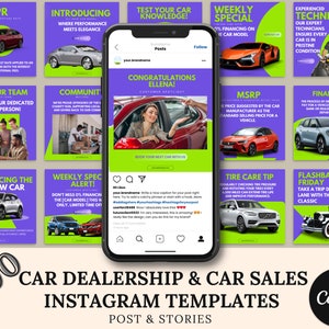 Social Media Editable Instagram Car Sales And Dealership Business Templates, Facebook Marketing Templates, Customizable Instagram Content