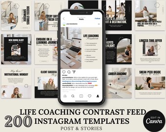 Life Coaching Instagram Vorlagen: Social Media Content Kit (Canva)