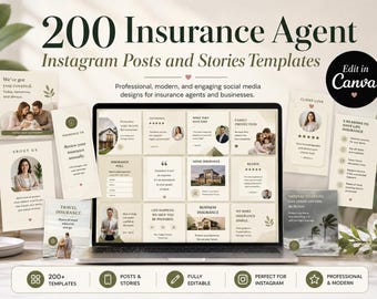 Insurance Social Media Templates 200 Canva | Insurance Agent Testimonial Posts Stories | Home Car Travel Insurance Marketing | Facebook