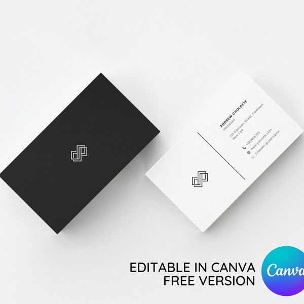 Editable Business Card Template, Canva Template Business Card, Social Icons included, Instant Download, DIY Calling Card, Editable Card, B2B