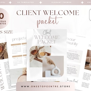 Professional Business Client Welcome Packet Book Templates, Virtual Assistant Welcome Packet, New Client Service Onboarding Guides, A4 & US