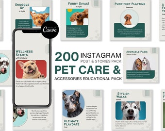 Pet Care Instagram Templates: 200+ Canva Posts & Stories