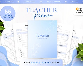 Teacher Planner Bundle: 55 Editable Canva Templates (A4 & US Letter) (Digital Download)