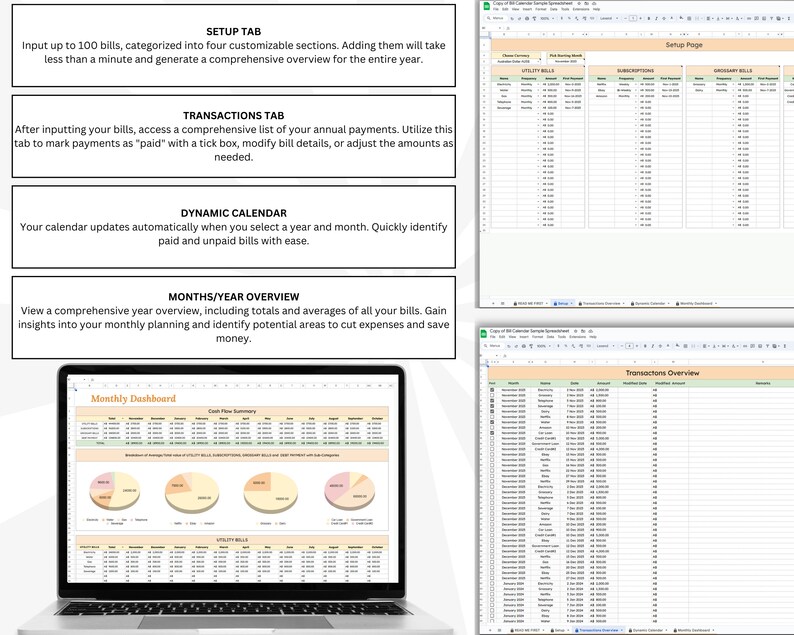 Smart Bill Calendar Planner Tracker Google Spreadsheet Template, Dynamic Bills Calendar, Monthly Bill Organizer Payment Dashboard, Financial. Effortlessly manage your bills with our user friendly bill tracker Add your bills and due dates.