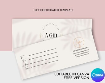 Editable Gift Certificate Template: DIY Canva Voucher (5x2 in)